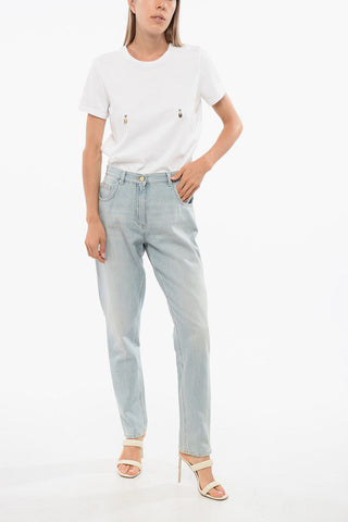 Jeans Slim Fit Lavaggio Chiaro 13cm