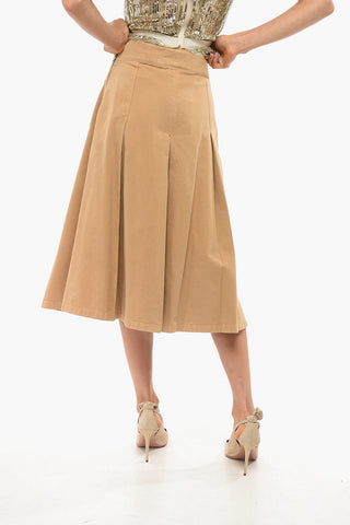 Gaucho-Shorts aus Denim mit vorderen Bundfalten