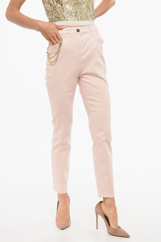 Pantaloni 5 Tasche con Dettaglio Catena