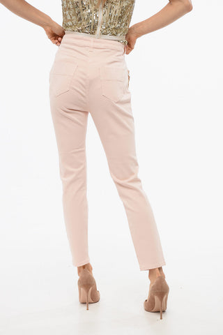 Pantaloni 5 Tasche con Dettaglio Catena