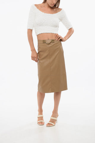 Longuette in Ecopelle con Logo Metallico