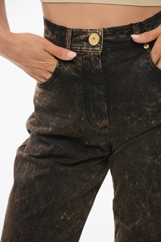 Straight Fit Acid Wash Jeans 18cm