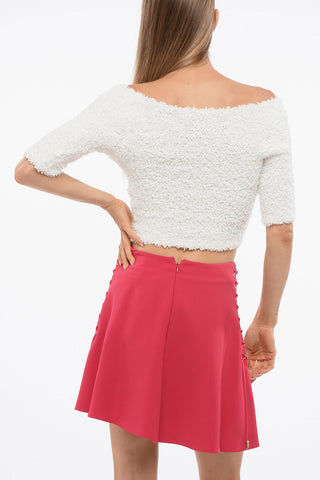 Crop Top aus Strick mit kurzen Ärmeln