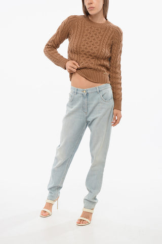 Maglia Girocollo in Misto Lana Cable Knit
