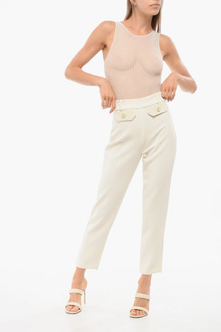 Pantaloni 4 Tasche con Dettaglio in Eco-pelle