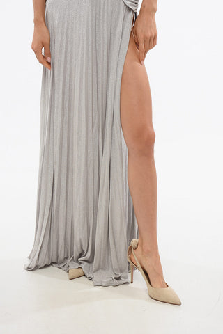 RED CARPET Maxidress in Lurex con Inserti in Mesh