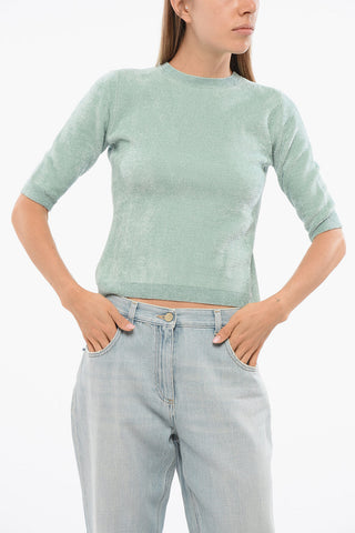 Crew Neck Sweater with 3/4 Sleeves
