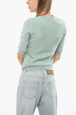 Crew Neck Sweater with 3/4 Sleeves