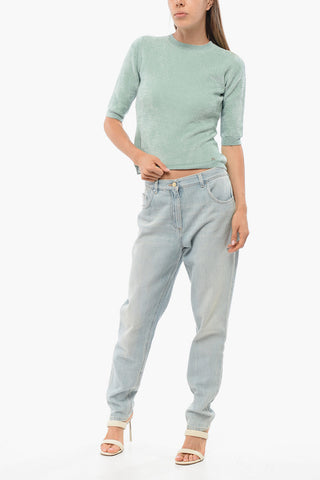Crew Neck Sweater with 3/4 Sleeves