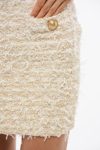 Tweed Miniskirt with Micro Sequins