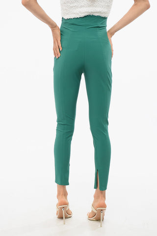 Pantaloni a Vita Alta con Cuciture a Vista