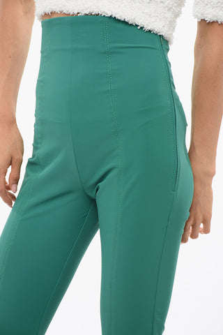 Pantaloni a Vita Alta con Cuciture a Vista