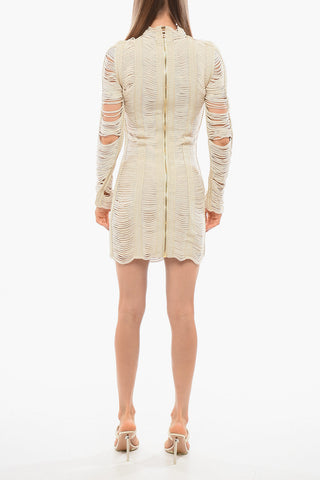 Long-Sleeve Mesh Dress