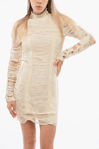 Long-Sleeve Mesh Dress