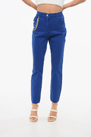 Pantaloni 5 Tasche con Dettaglio Catena