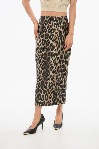 Animal Patterned Pencil Skirt