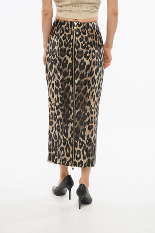 Animal Patterned Pencil Skirt