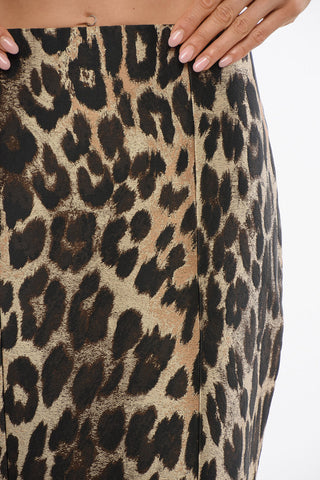 Animal Patterned Pencil Skirt