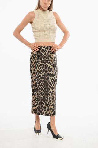 Animal Patterned Pencil Skirt