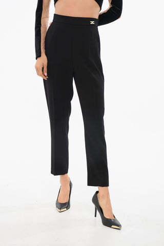 Pantaloni Cropped Fit con Zip Laterale