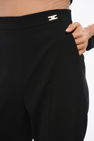 Pantaloni Cropped Fit con Zip Laterale