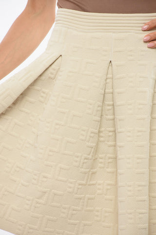 Minirock aus Jacquardstrick mit Monogramm-Muster