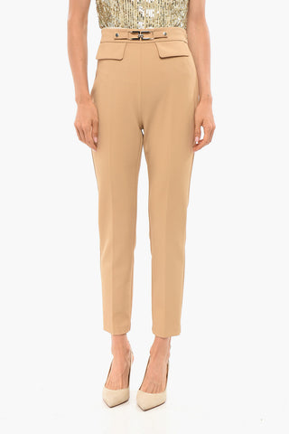 Carrot Fit Pants with Monogram Buckle