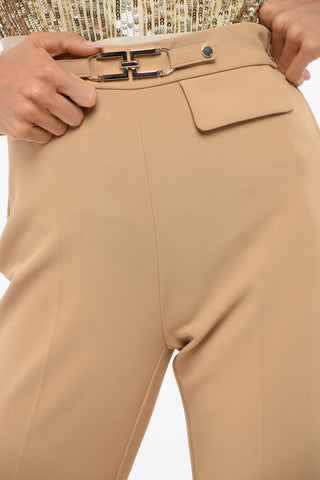 Carrot Fit Pants with Monogram Buckle