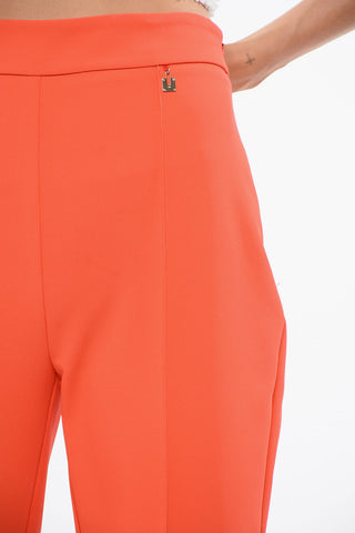 Bootcut Pants with Front Pleat