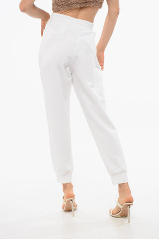 Joggers in Misto Cotone Garzato con Polsini