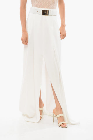 Gonna Maxi con Spacco Frontale e Cintura