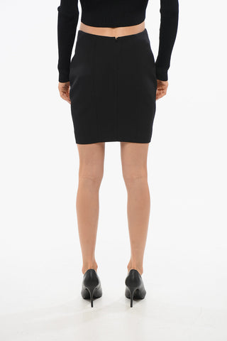 Wool Miniskirt with Rounded Hem