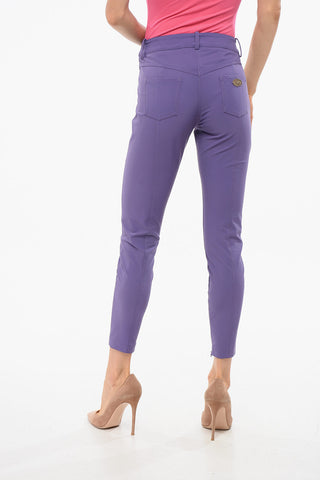 Stretch-Fabric Cropped Fit 5-Pocket Trousers