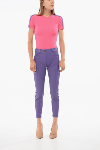 Stretch-Fabric Cropped Fit 5-Pocket Trousers