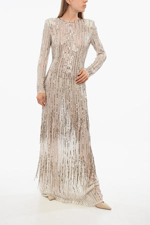 Straight-Fit Sequin Maxi Dress
