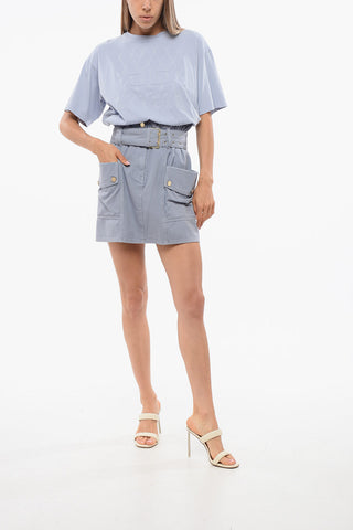 Denim-Cargo-Minirock mit Gürtel