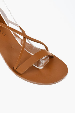 Woven Leather Lace-Up Sandals with 7cm Heel