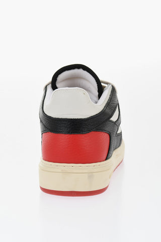 Hammered Leather Low Sneakers REPTOR Color Block