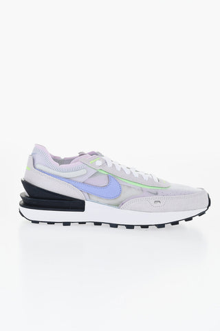 Suede and Mesh WAFFLE ONE Low-Top Sneakers with Contrasting Details