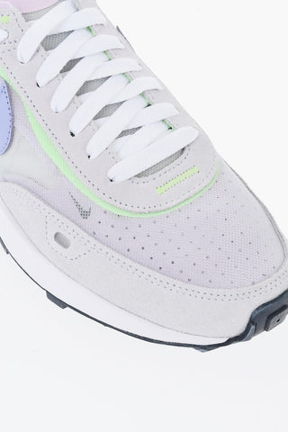 Suede and Mesh WAFFLE ONE Low-Top Sneakers with Contrasting Details