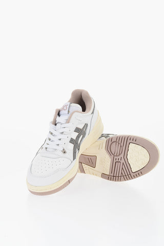 Leather Low Top Sneakers with Contrasting Details