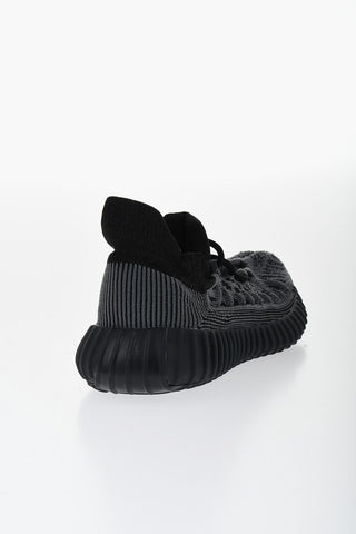 Two-Tone Fabric Low-Top Sneakers