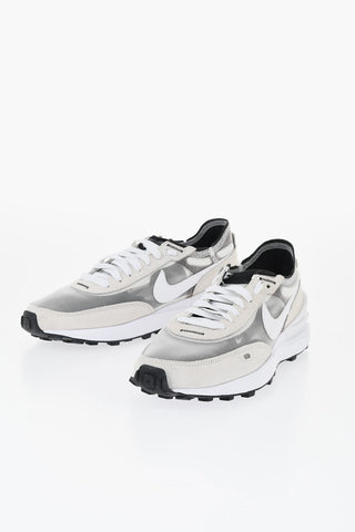 Two-Tone Suede and Mesh Low-Top Sneakers