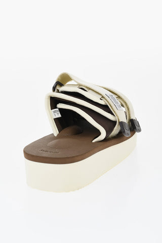 Two-Tone Fabric Sandals with 4.5 cm Sole