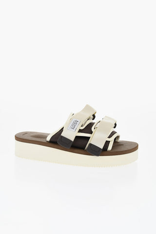 Two-Tone Fabric Sandals with 4.5 cm Sole