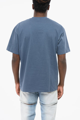 Cotton Crew-neck T-shirt with Maxi Print