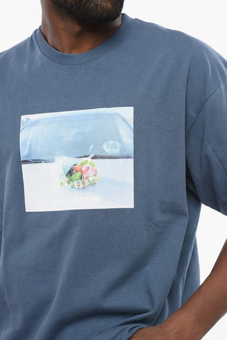 Cotton Crew-neck T-shirt with Maxi Print