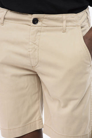 Cotton Gabardine Shorts with Belt Loops