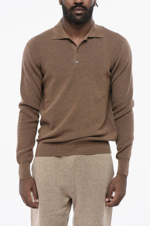 Maglia in Lana Vergine con Collo a Polo