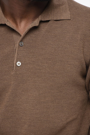 Maglia in Lana Vergine con Collo a Polo
